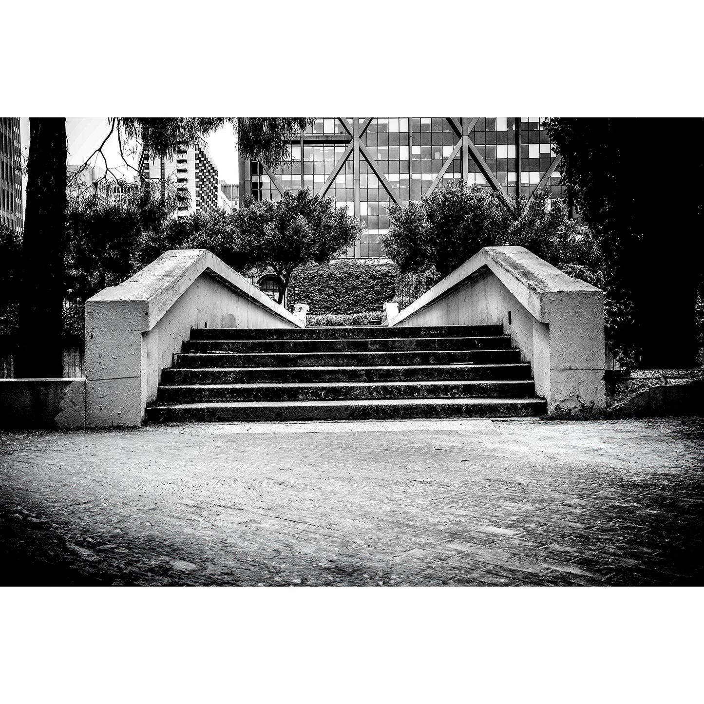 black and white photo of famous skate spot called Hubba Hideout