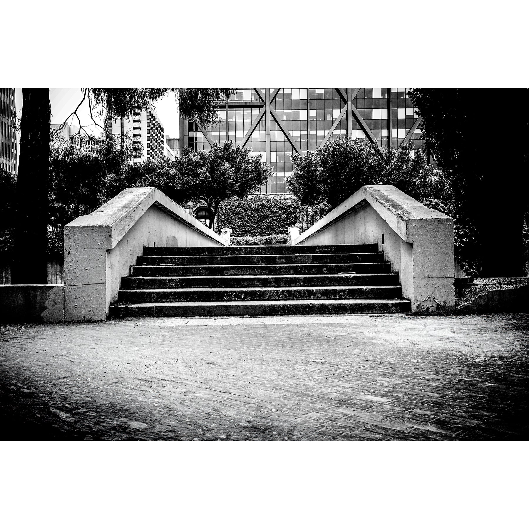 black and white photo of famous skate spot called Hubba Hideout